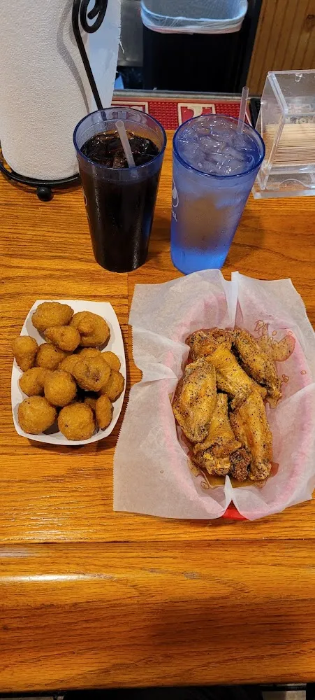 Fried Mushrooms and Lemon Pepper Wings